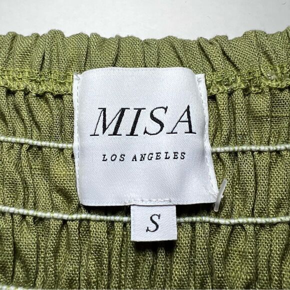 MISA Azar Ruffle Miniskirt in Olive - Picture 6 of 8